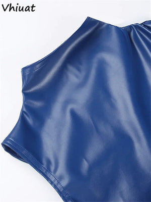 Women Sexy Leather Mini Dress Rieworkes