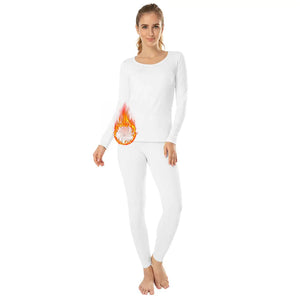 MANCYFIT Thermal Underwear for Women Long Johns Set Fleece Lined Ultra Soft Scoop Neck White X-Small Mimarta