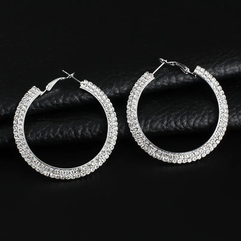 Luxury Round Crystal Hoop Earrings for Women Mimarta