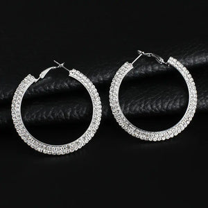Luxury Round Crystal Hoop Earrings for Women Mimarta