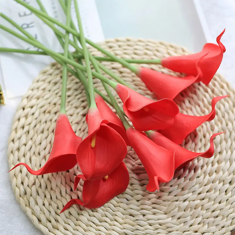 Artificial Calla Lily Decor for Living Room &amp; Dining Table Rieworkes