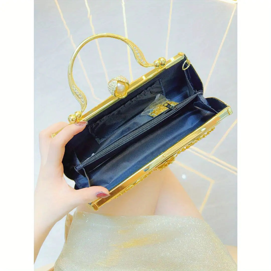 Handmade rhinestone Dinner bag Cocktail Dress Bag Hand-held skew party Rieworkes