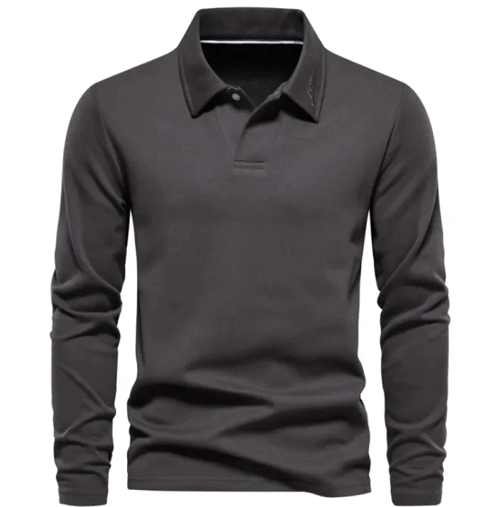 Long Sleeve Men's Casual Solid Color Top Lapel Rieworkes