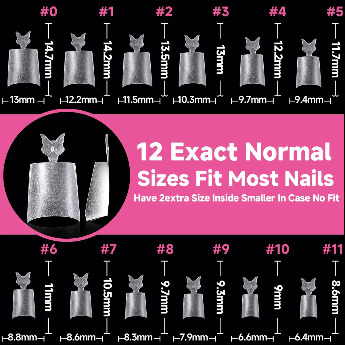 UNA GELLA Short Coffin Fake Nails 504Pcs Half Cover Matte Nail Tips Extra Short Coffin Gel X Nail Tips No C Curve Pre-buff No Need File Salon Quality Nail Extension DIY Nail Art Salon 12 Sizes C3-Half Short Coffin Rieworkes