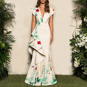 Sexy Deep V Mermaid Evening Dress for Women Mimarta