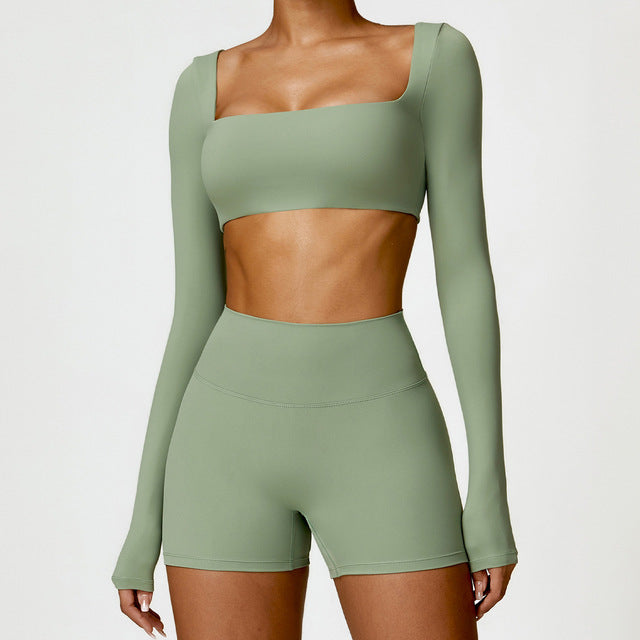 Women's 2PCS Yoga Tracksuit with Leggings and Crop Top Mimarta