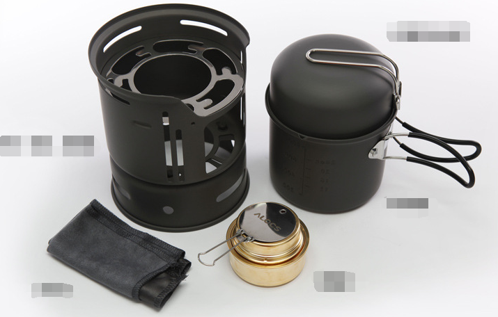 Outdoor Windproof Alcohol Stove with Camping Pot Set Mimarta