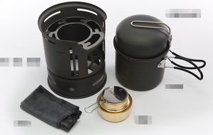Outdoor Windproof Alcohol Stove with Camping Pot Set Mimarta