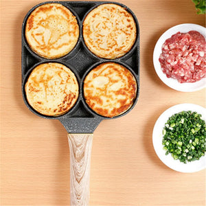 Four-Hole Non-Stick Omelet Pan: Versatile Breakfast Cookware Rieworkes