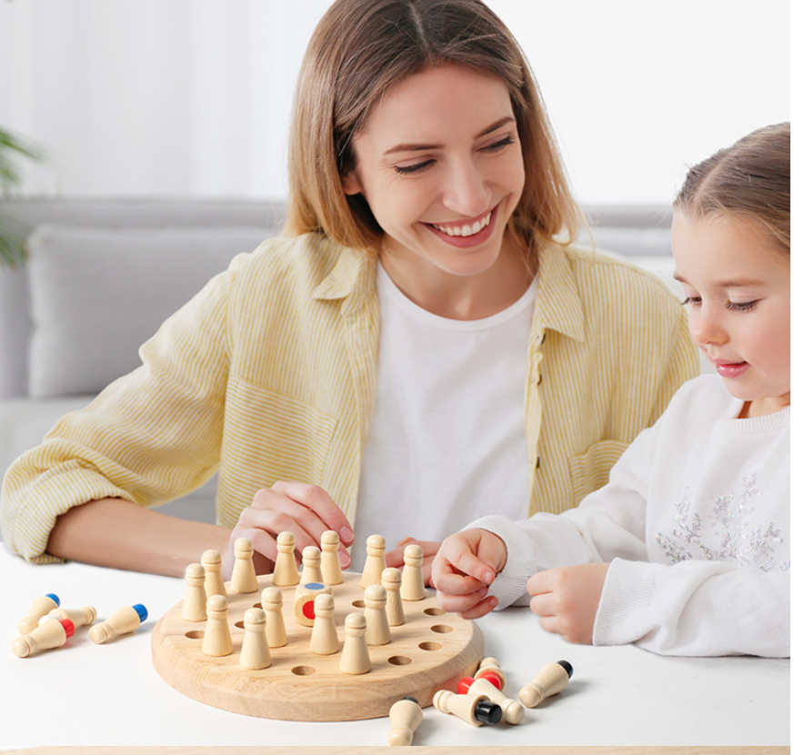 Wooden Memory Chess Puzzle Toy Mimarta