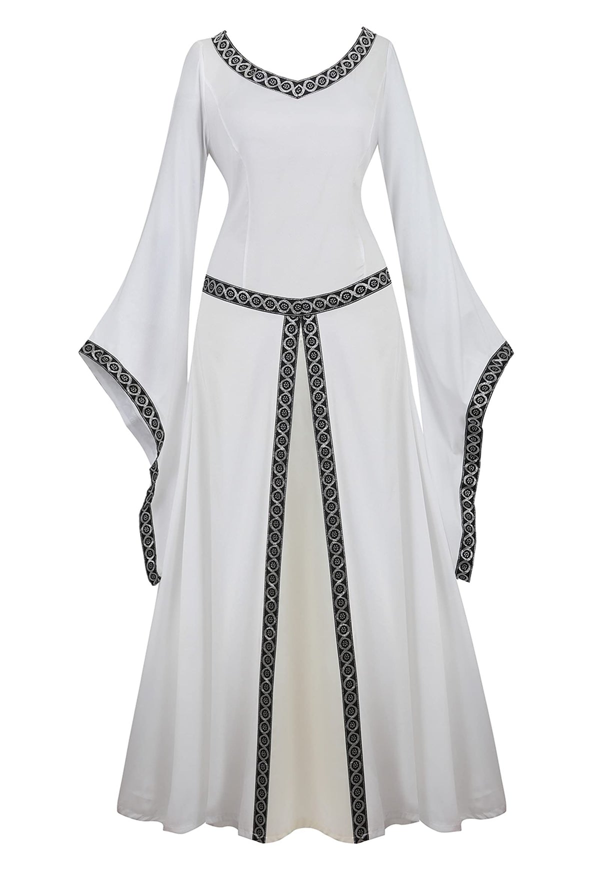Renaissance Dress for Women Dress up Halloween Medieval Costume Faire Gothic Gown White S Mimarta