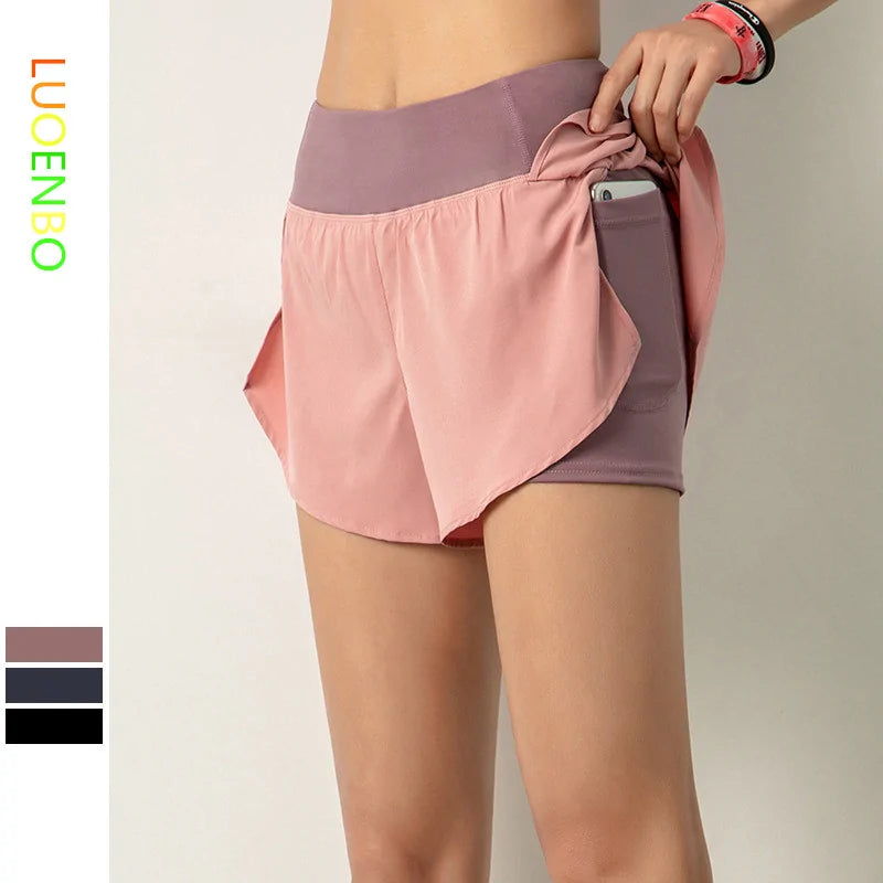 Women Gym Double Shorts Rieworkes
