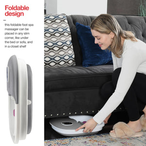 Medical king Foot Spa with Heat and Massage and Jets Includes A Remote Control A Pumice Stone Collapsible Foot Spa Massager with Heat and Massage Bubbles and Vibration Grey Rieworkes