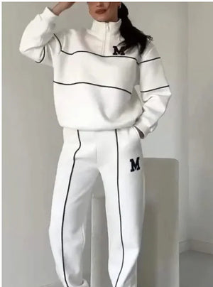 Womens 2 Piece Outfits Lounge Hoodless Pullover Sweatshirt Sweatsuit Sets Sweatshirt Baggy Fashion Sweatpants With Pockets Mimarta