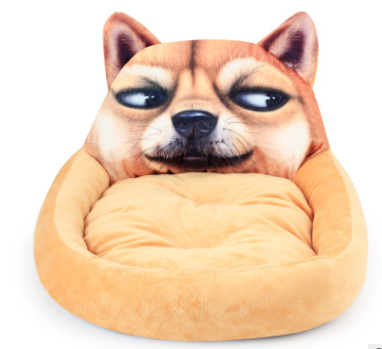 3D Cartoon Cube Dog Bed - Warm Pet House for Winter Mimarta