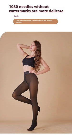 Sheer Fleece-Lined Leggings Mimarta