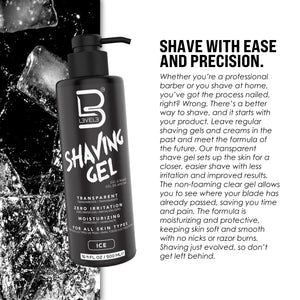 Level 3 Shaving Gel - Straight Razor Shave Gel - Non-Irritating - Refreshing Smell L3 - No Hot Towel Necessary - Level Three Razor Gel Ice 16.9 Fl Oz (Pack of 1) Rieworkes