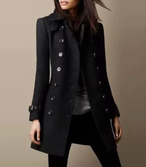 Ladies Spring Long Jacket Wool Trench Coat Rieworkes