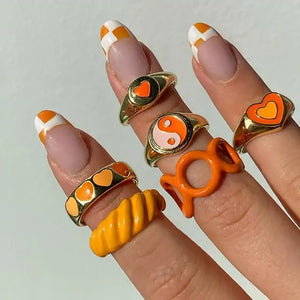 Vintage Embrace Hands Rings Set Rieworkes