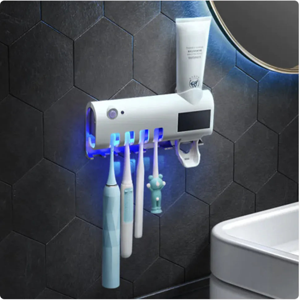 Smart Toothbrush Sterilizer Ultraviolet Sterilization Perforation-Free Wall-mounted Toothbrush Holder Rieworkes