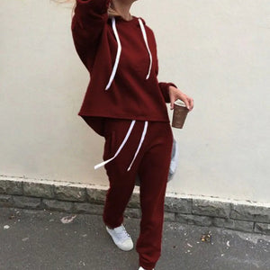 Women's Hooded Crop Sweatshirt Set - 2 Pieces Mimarta