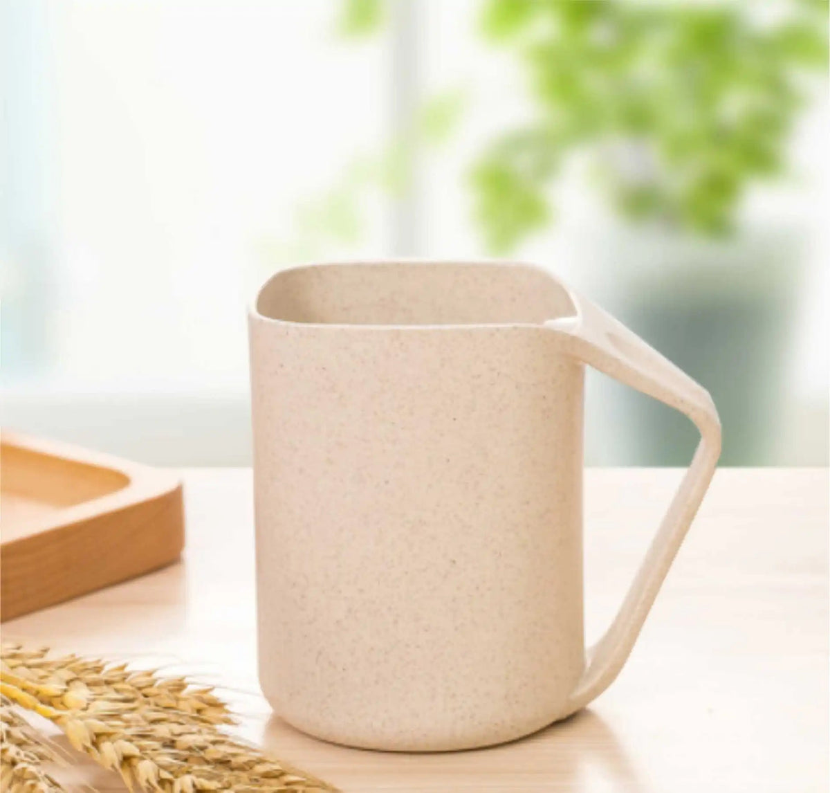 Wheat Square Mouth Oblique Toothbrush Cup Rieworkes