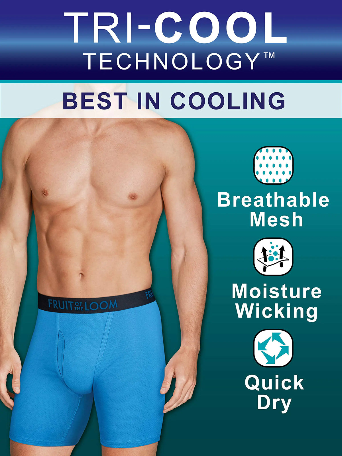 Fruit of the Loom Men's Breathable Boxer Briefs, Moisture Wicking Underwear, Assorted Color Multipacks Regular Leg X-Large Micro Mesh - Colors May Vary Rieworkes