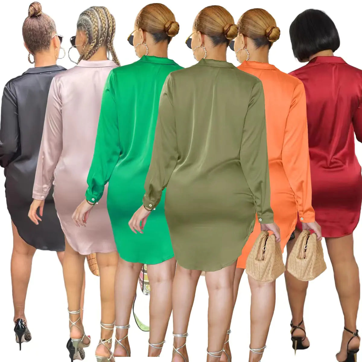 MH82098 Women's Casual Layered Shirt Dress Mimarta