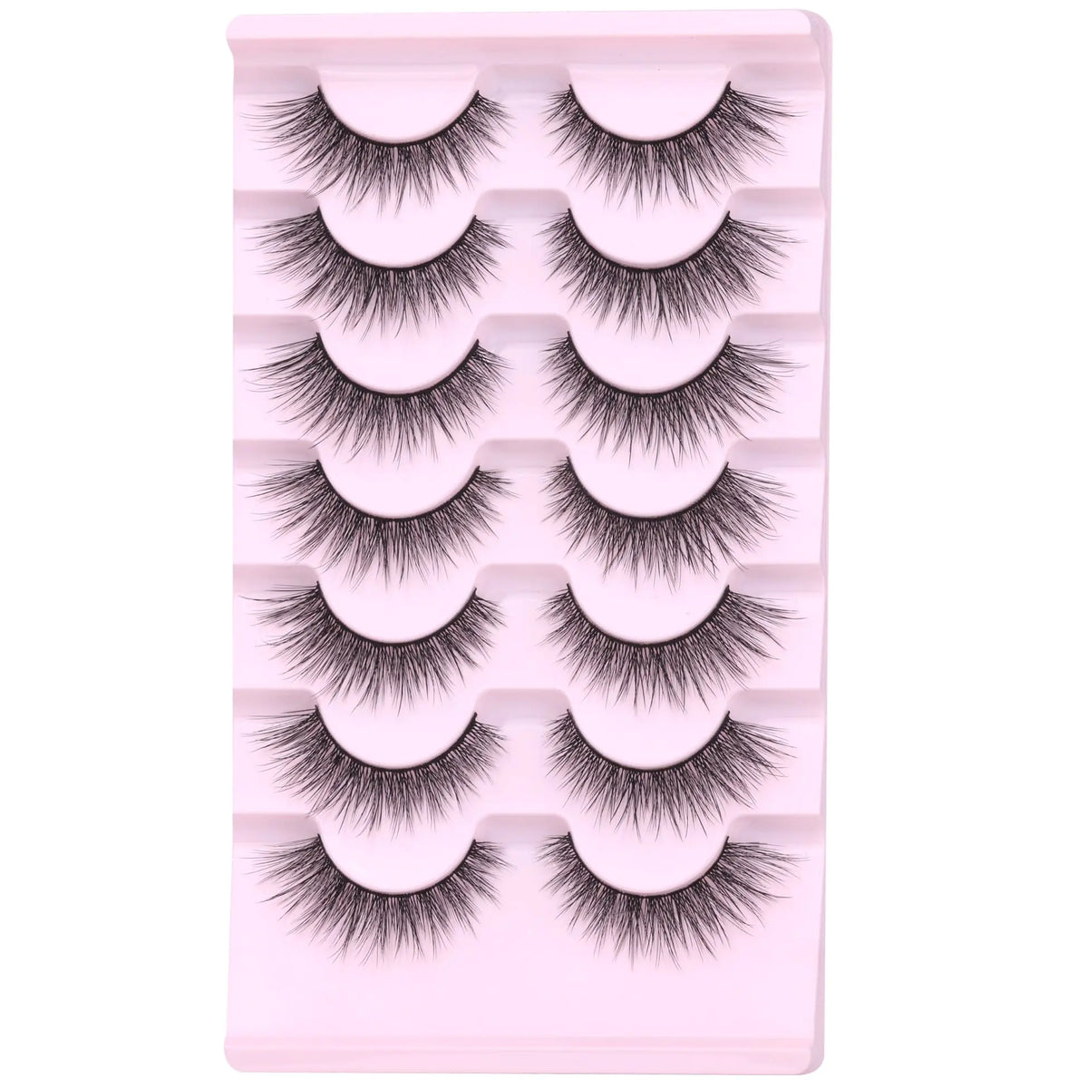 Lashes Wispy Natural False Eyelashes Mink Lashes 7 Pairs Cat Eye Lashes 3D Soft Lightweight Lashes Reusable Strip Lashes by EYDEVRO Wispy C Curl Rieworkes