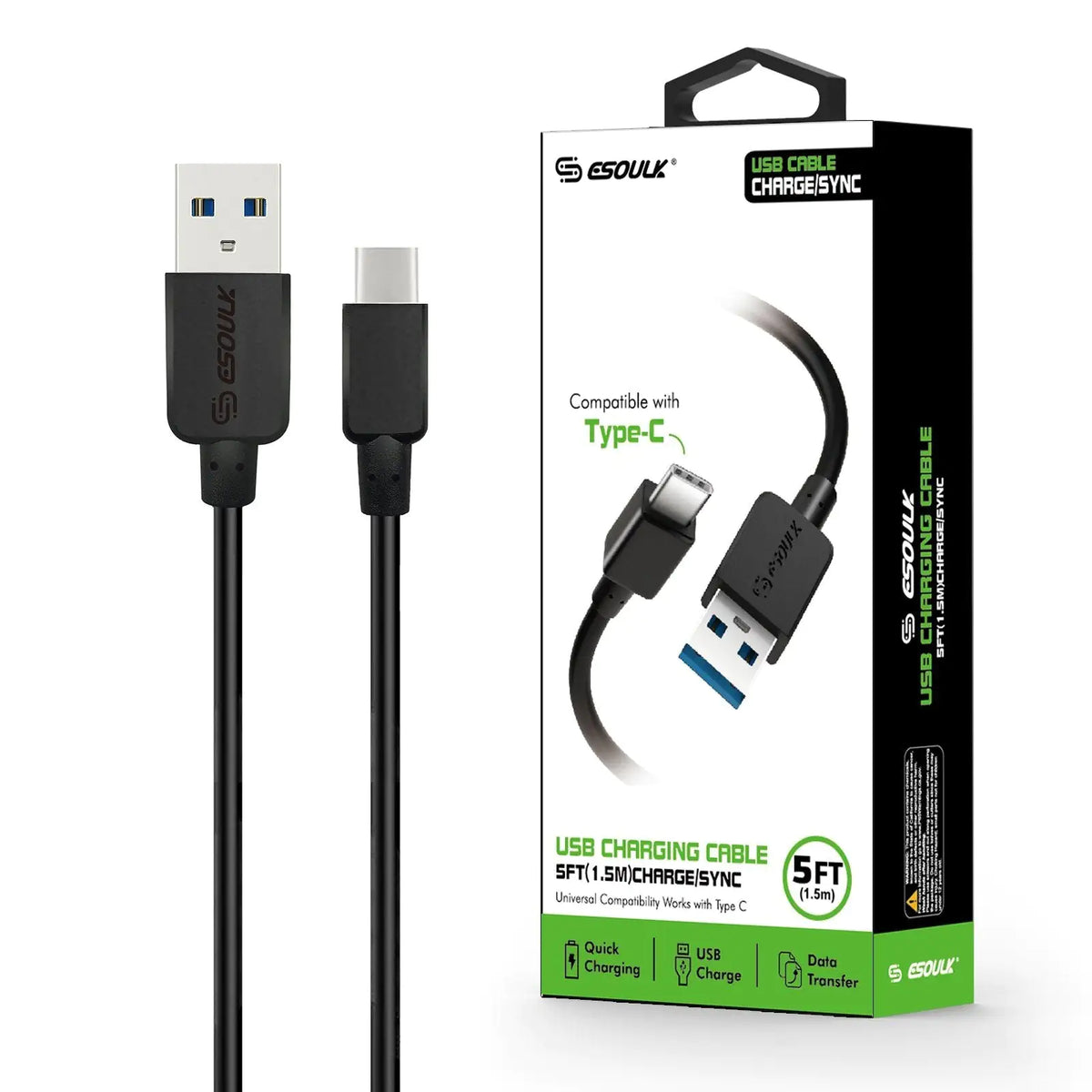 Esoulk 5ft Faster Speed Charging Cable Type-C Rieworkes
