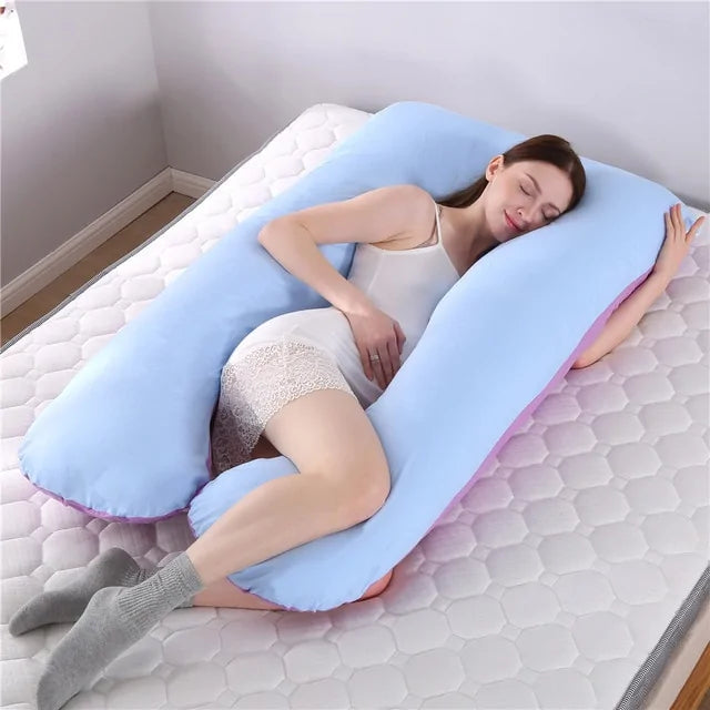 Sleeping Support Pillow For Pregnant Women Body PW12 100% Cotton Rabbit Print U Shape Maternity Pillows Pregnancy Side Sleepers Rieworkes