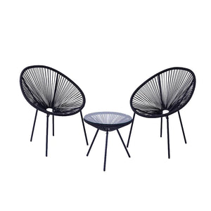 3-Piece Outdoor Patio Rattan Chair Set with Table Mimarta