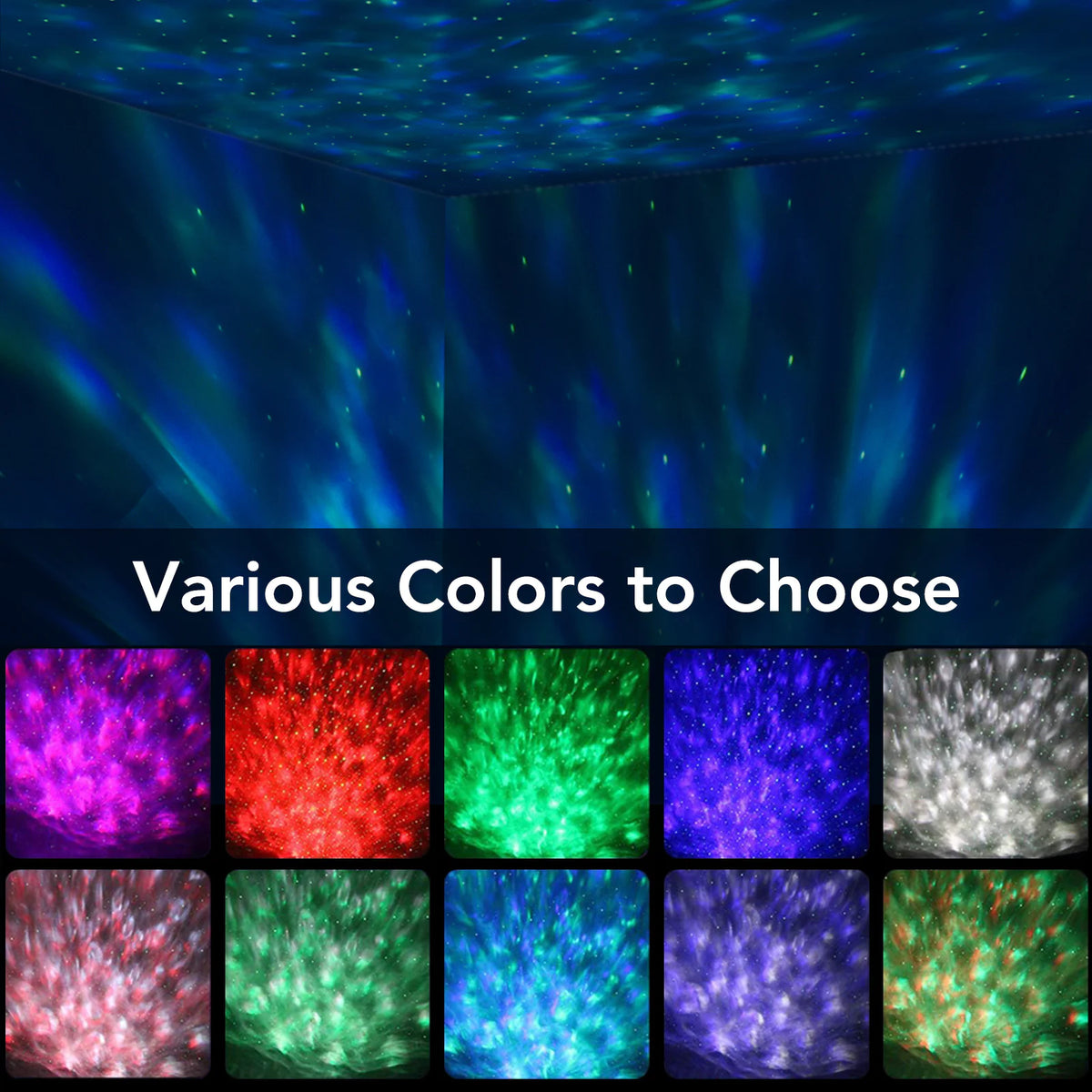 Black Galaxy Projector with 360° Starry Sky Light Rieworkes