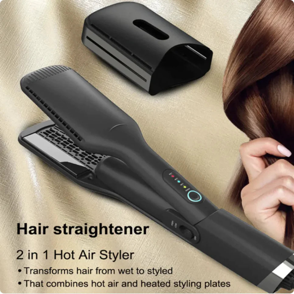 Hot Air Hair Straightener Brush for Home and Salon Styling Rieworkes