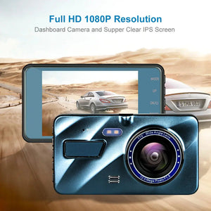 Touch Screen Dash Cam 4" 1080P Dual Lens Car DVR Recorder Front And Rear Camera Rieworkes