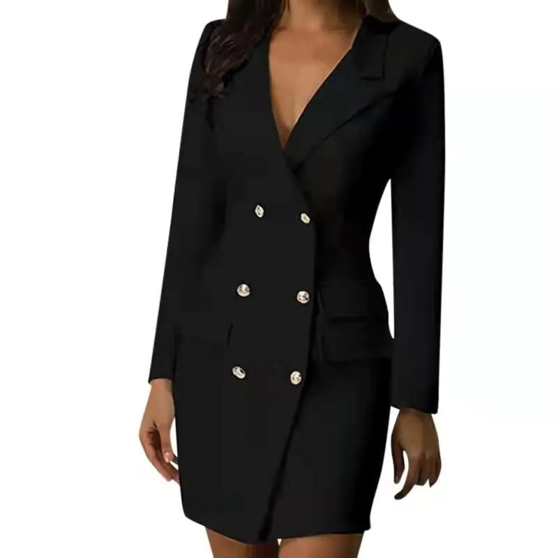 Elegant White Double-Breasted Suit Dress Rieworkes