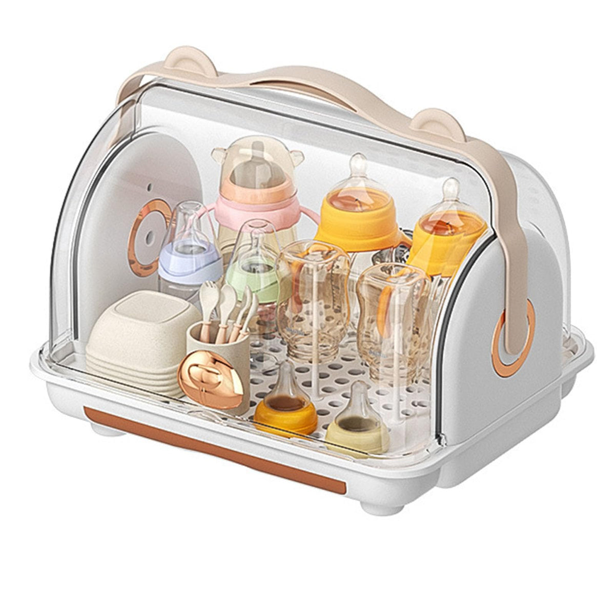 WOHPNLE Baby Bottle Drying Rack Storage Bottle Storage Box Organizer with Cover Nursing Cutlery Box Container Portable Kitchen Cabinet Organizer Mimarta