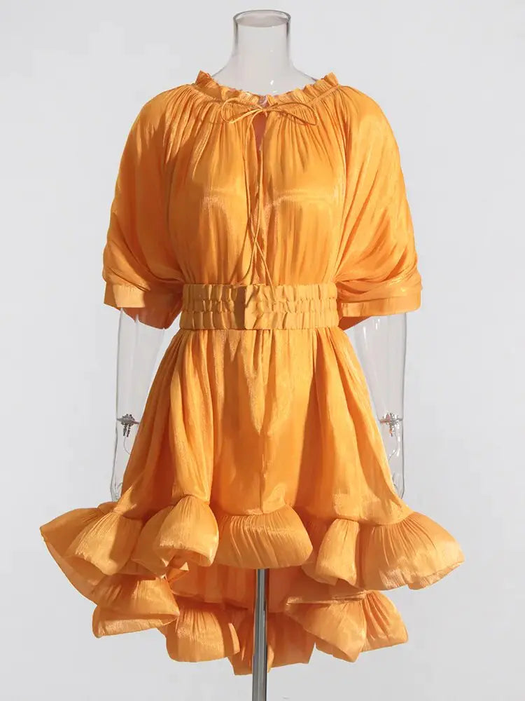 Asymmetrical Solid Mini Dresses For Women Rieworkes