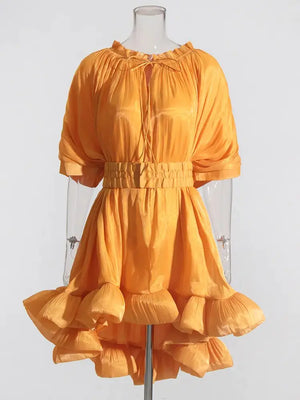Asymmetrical Solid Mini Dresses For Women Rieworkes