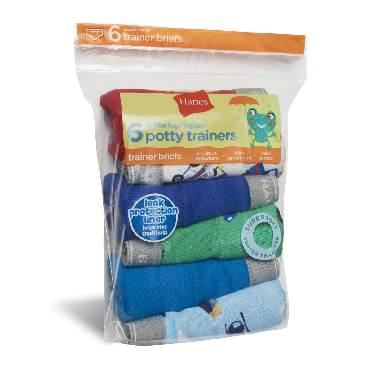 Hanes boys Potty Trainer Underwear 6-Pack 4T Briefs - Blue/Print Assorted - 6 Pack Rieworkes