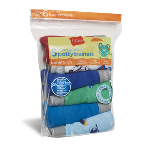 Hanes boys Potty Trainer Underwear 6-Pack 4T Briefs - Blue/Print Assorted - 6 Pack Rieworkes