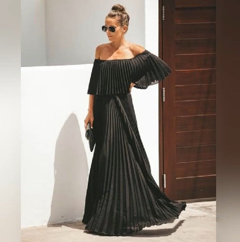 2020 New Sexy Off-Shoulder Chiffon Dress Mimarta