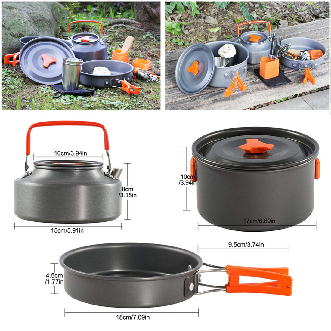 Outdoor Cooking Pot Set for Hiking and Camping Mimarta