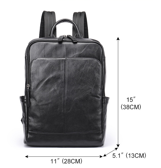 Top Layer Leather Computer Backpack Mimarta