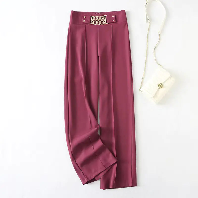 Elegant High-Waist Stretchy Wide-Leg Pants for Women Mimarta