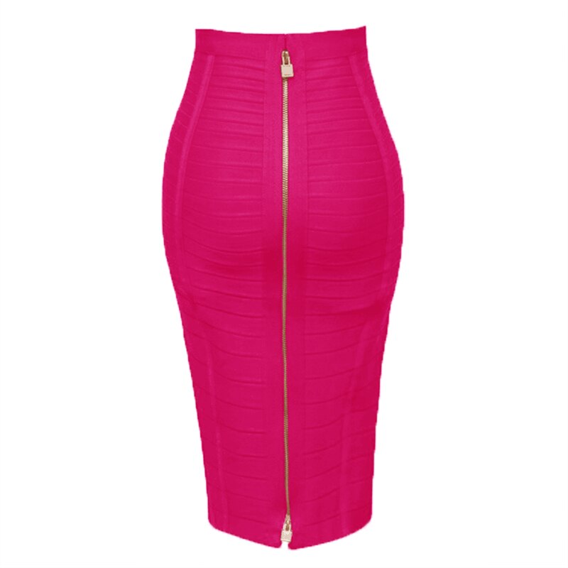 Sexy Solid Color Zipper Bodycon Dress Mimarta