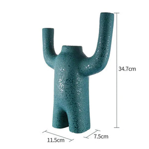 Creative Ceramic Robot Vase Modern Decor Home Desktop Small Robot Upright Dried Flower Vase Living Room Decoration Accessories Rieworkes
