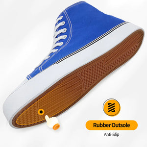 ZGR Men's High Top Canvas Sneakers Lace Up Classic Casual Walking Shoes 12 Blue Rieworkes