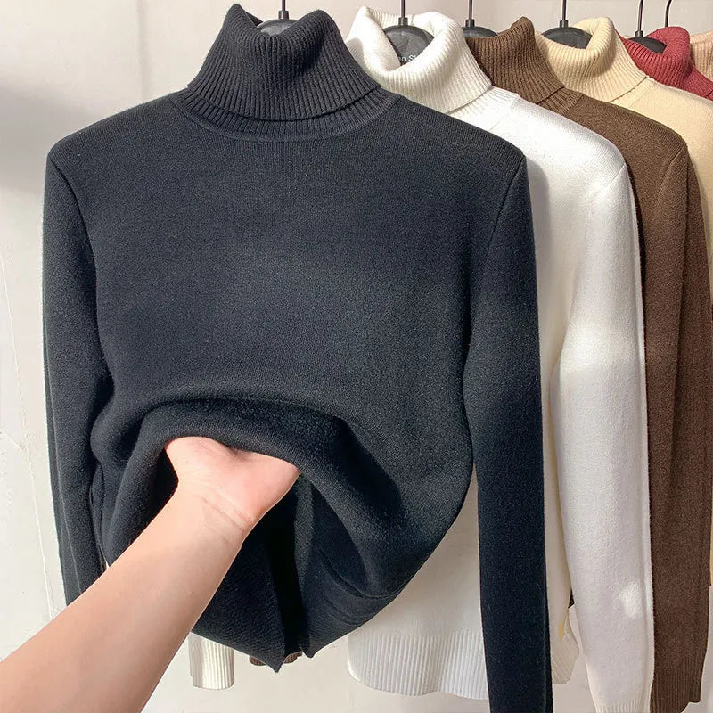 Women's Elegant Turtleneck Winter Sweater - Thick, Warm Knit Pullover Rieworkes