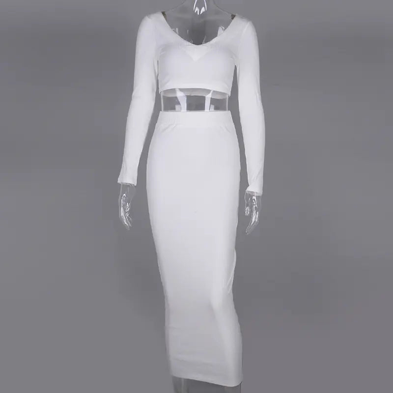 New Women's Cotton Long Sleeve Dress Set for Fall/Winter Mimarta